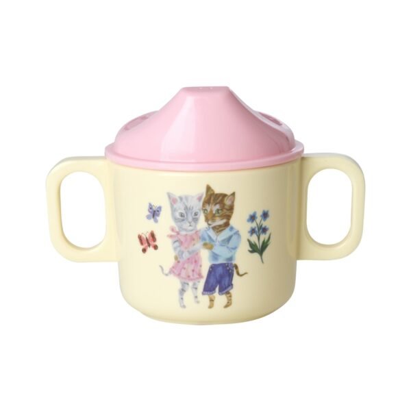 Melamine 2 Handle Baby Cup with Nathalie L??t?? Print - Pink - 250 ml