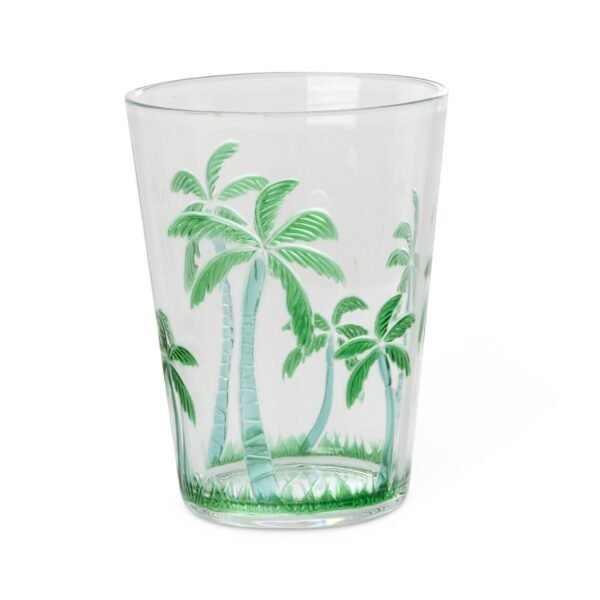 Acrylic Tumbler with Palm Tree Design - Clear - 400 ml