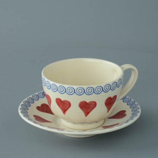 Brixton Pottery Heart Cup & Saucer