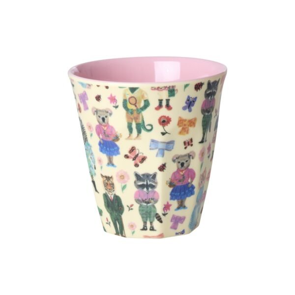 Melamine Kids Cup with Nathalie L??t?? Print - Pink - Small - 160 ml