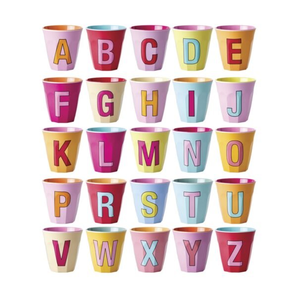 Melamine Alphabet Cups - Pink